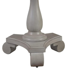Transitional Antique Round End Table, Living Room Sofa Side Wood Table, Gray