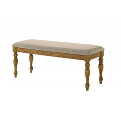 Antique Natural Oak Wood Dining Bench with Cushion, Farmhouse Style Bench for Home, Entryway, Kitchen Dining Room