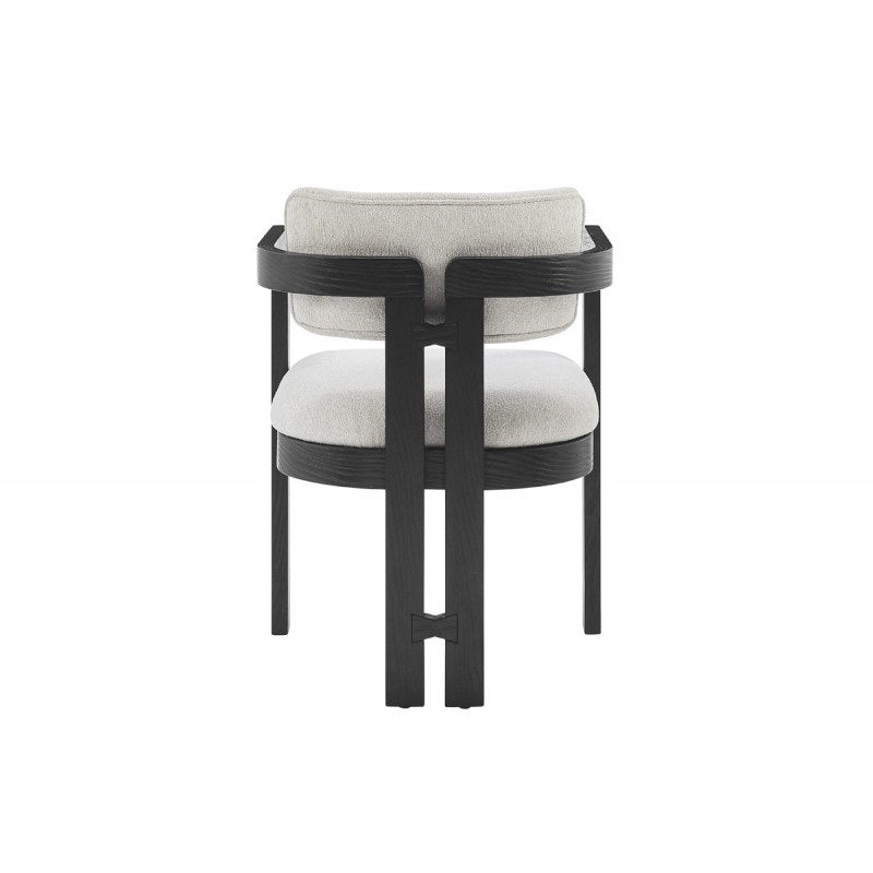 Modern Rustic Upholstered 1 Piece Dining Arm Chair, Solid Wood Frame Kitchen Side Chair, Black