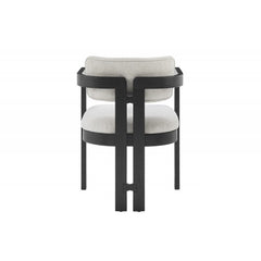 Modern Rustic Upholstered 1 Piece Dining Arm Chair, Solid Wood Frame Kitchen Side Chair, Black