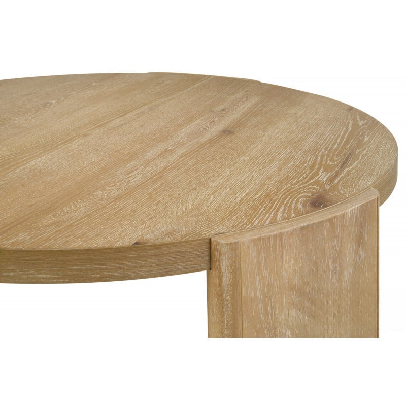 21 Inch Kepler Driftwood Finish Round Wood End Table, Modern Living Room 1Pc Sofa Side Table