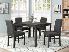 Transitional Dining Chair Set of 2, Linen Upholstered Side Chair for Home Kitchen and Dining Room, Charcoal
