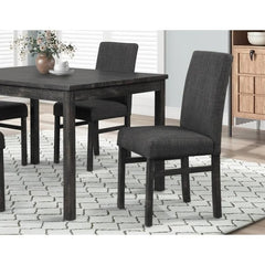 Transitional Dining Chair Set of 2, Linen Upholstered Side Chair for Home Kitchen and Dining Room, Charcoal