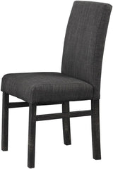 Transitional Dining Chair Set of 2, Linen Upholstered Side Chair for Home Kitchen and Dining Room, Charcoal