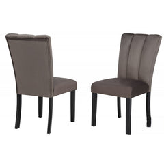 Cedar Brown Velvet Dining Chairs (Set of 2) Luxurious Dining Room Chair Set
