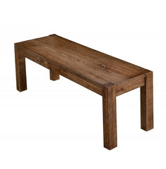 48" Transitional Wood Dining Bench in Driftwood, Dining Room Entryway Bench, Natural Oak