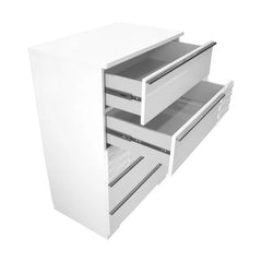 Modern Bedroom 5-Drawer Chest in White Lacquer, Poplar Wood Chest of Drawer
