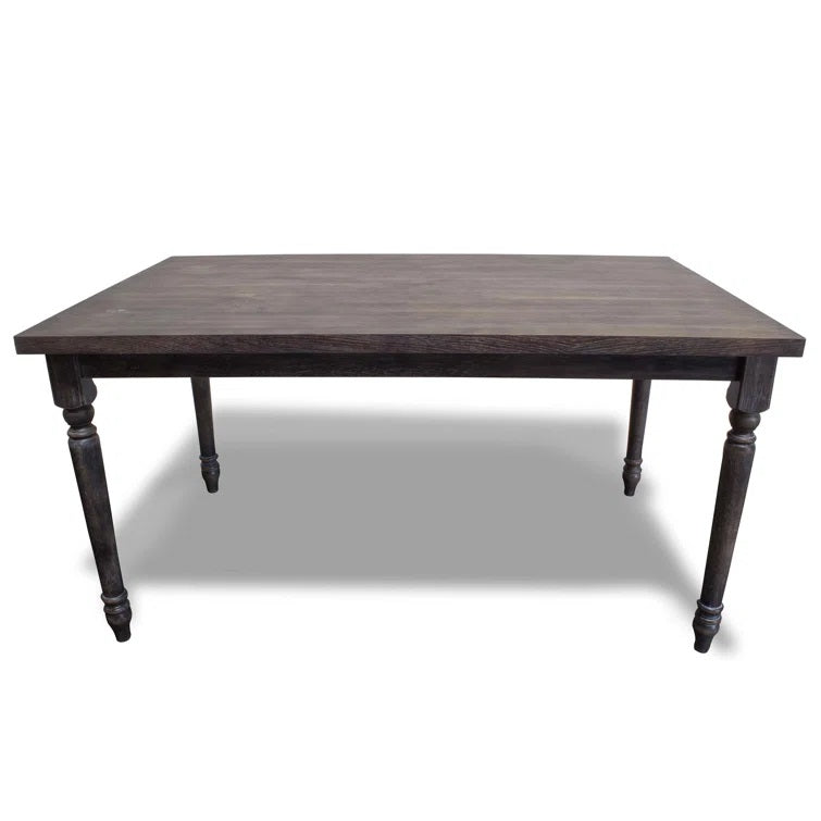 Transitional Style 59 Inch Rectangular Dining Table, Weathered Grey Veneer Wood Dining Room Table
