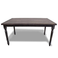 Transitional Style 59 Inch Rectangular Dining Table, Weathered Grey Veneer Wood Dining Room Table