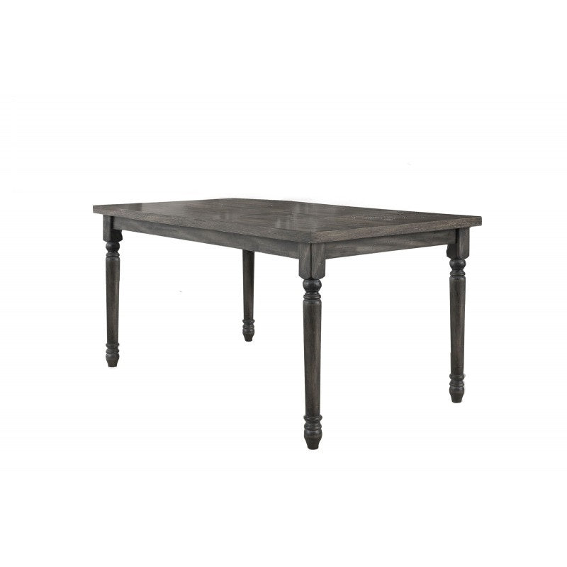 Transitional Style 59 Inch Rectangular Dining Table, Weathered Grey Veneer Wood Dining Room Table