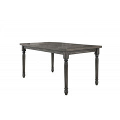 Transitional Style 59 Inch Rectangular Dining Table, Weathered Grey Veneer Wood Dining Room Table