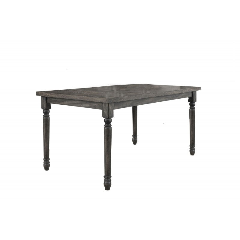 Transitional Style 59 Inch Rectangular Dining Table, Weathered Grey Veneer Wood Dining Room Table