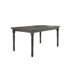 Transitional Style 59 Inch Rectangular Dining Table, Weathered Grey Veneer Wood Dining Room Table