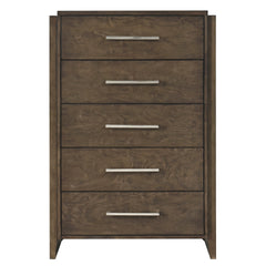 Classic Contemporary Dark Walnut Finish Storage Chest 1pc Bedroom Furniture Durable Solid Rubberwood
