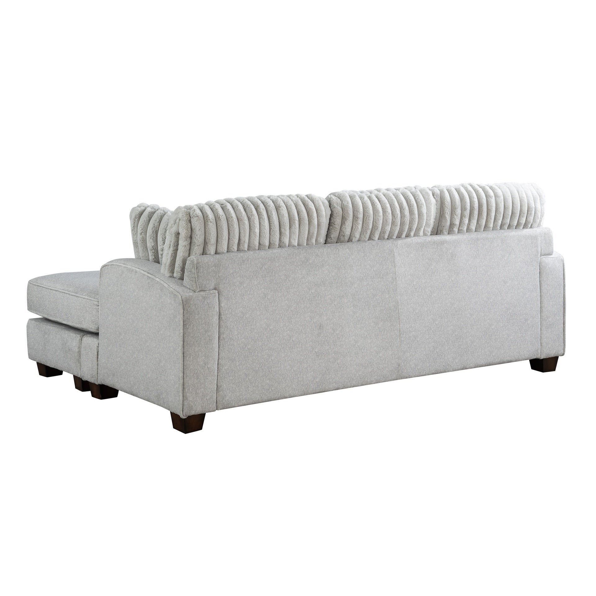 Modern Reversible Sectional Corner-blocked Frame Reversible Cushions Throw Pillows 100% Foam Livingroom Furniture Gray