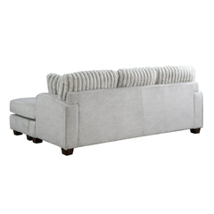 Modern Reversible Sectional Corner-blocked Frame Reversible Cushions Throw Pillows 100% Foam Livingroom Furniture Gray