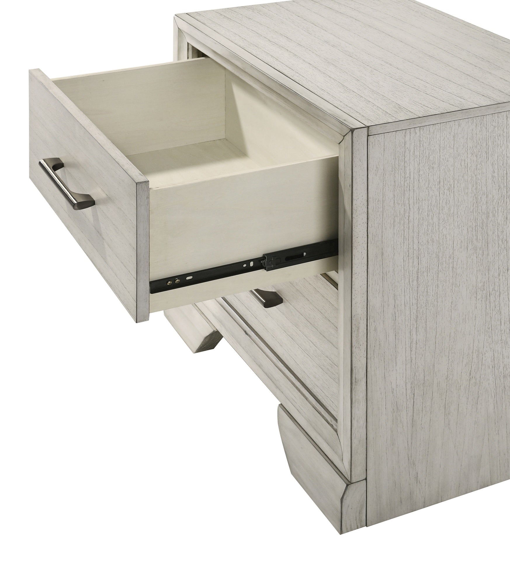 1pc Contemporary Style Two Storage Drawers Nightstand End Table Bedroom Solid Wood Wooden Furniture Dark Wood Finish