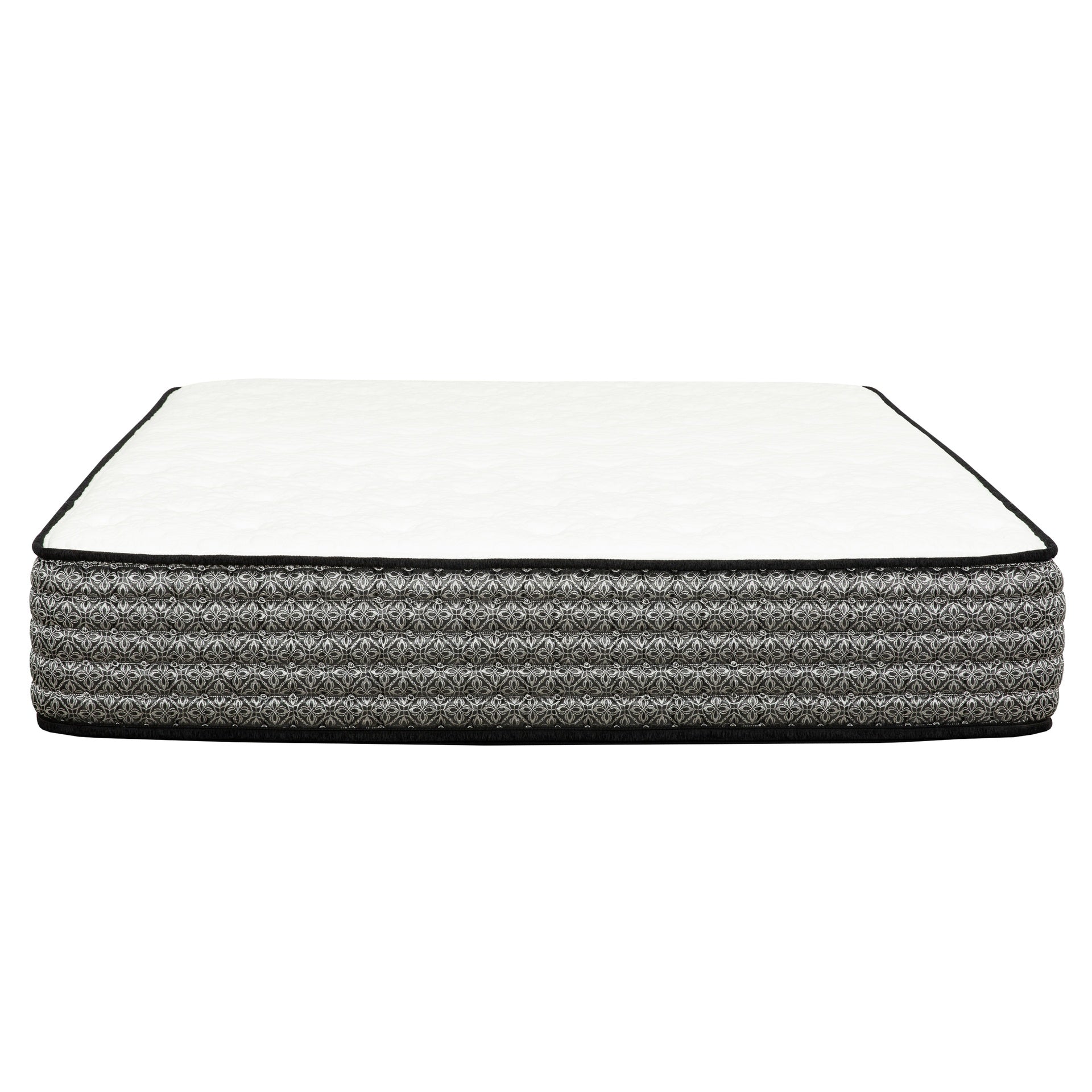 Premium 12 in. Full Size Pocket Coil Hybrid Mattress, Plush Gel Memory Foam Mattress, White/Gray