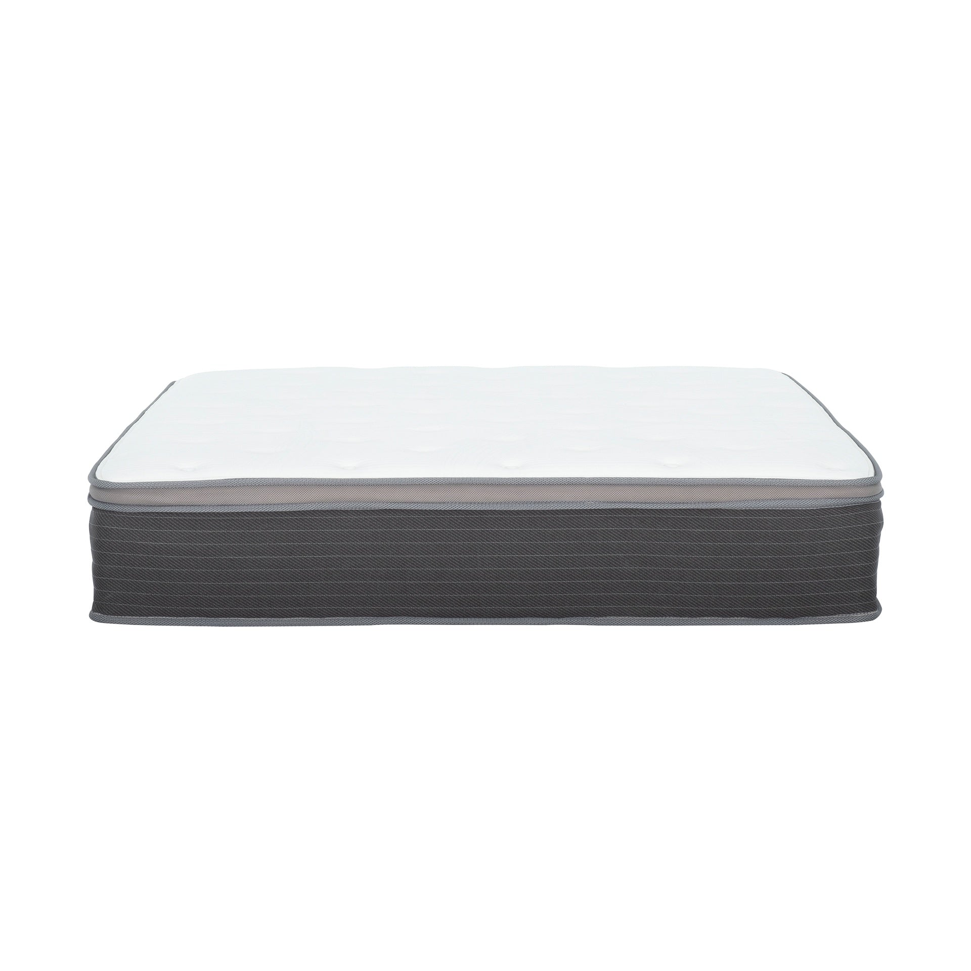 12 in. King Size Pocket Spring Hybrid Mattress Bed in a Box, Plush Euro Top Gel Memory Foam Mattress, White/Gray