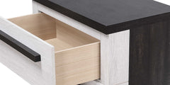1pc Contemporary 4-Drawer Chest Chalk White and Black Finish Wooden Bedroom Furniture