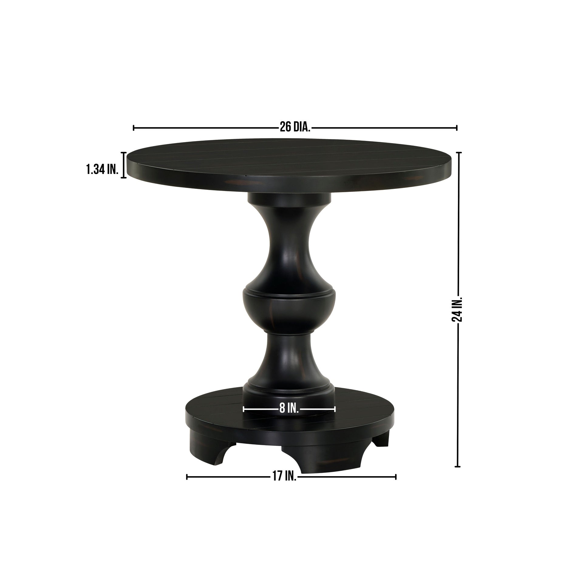 Caesar Traditional Round Pedestal End Table