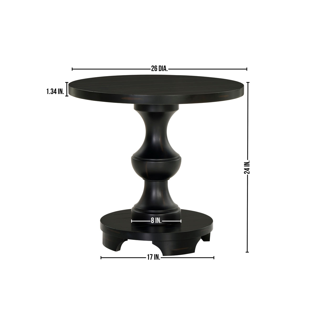 Caesar Traditional Round Pedestal End Table