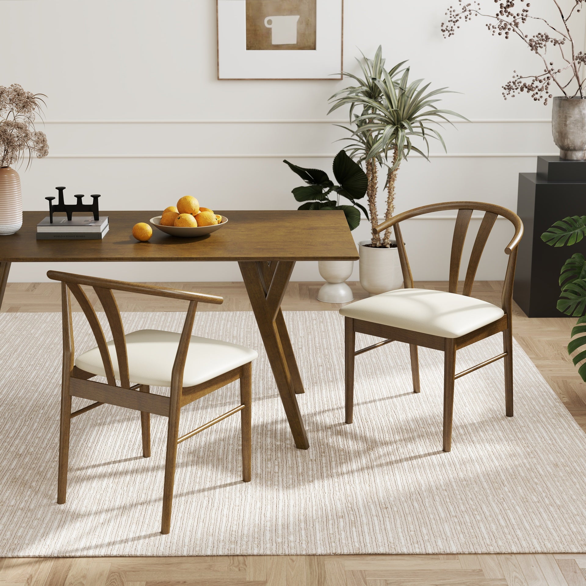 Lavin Wishbone Dining Chairs, Set of 2, Walnut