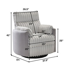 Bocaton Wide Wale Corduroy Upholstery Manual Recliner, Gray