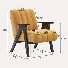 Rella Modern Teddy Sherpa Accent Chair with Espresso Wood Frame