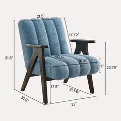 Rella Modern Teddy Sherpa Accent Chair with Espresso Wood Frame
