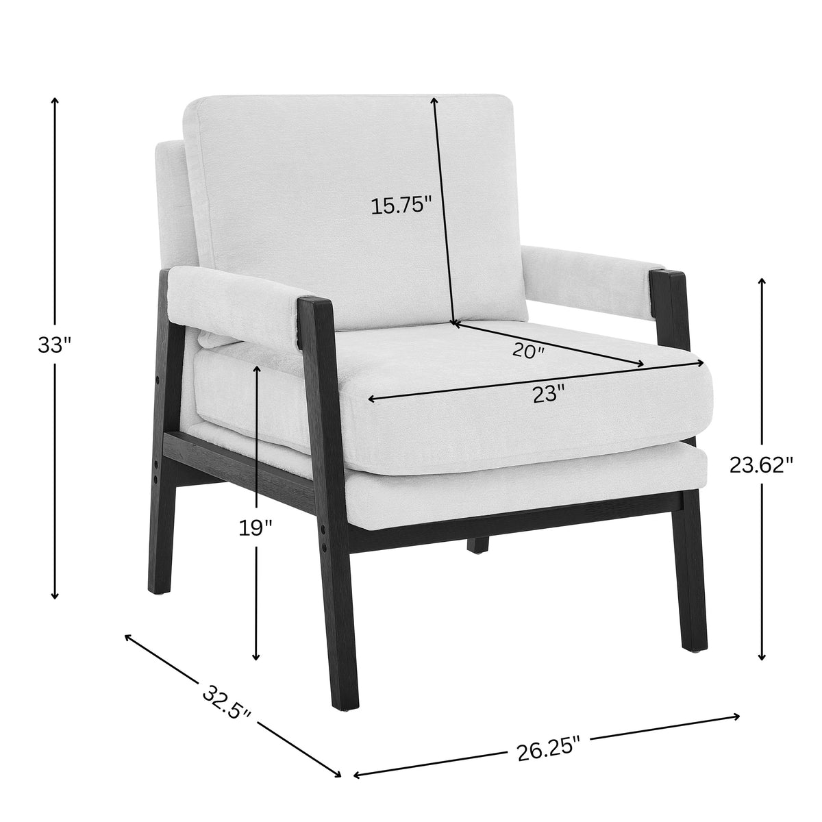 Kelly Mid-Century Modern Chenille Upholstered Accent Armchair