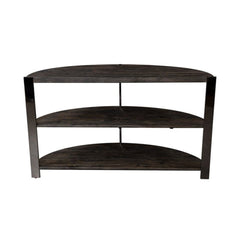 Kalne Console Table Half Moon Shape with 2 Open Shelves