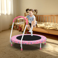 36inch Mini Trampoline for Kids Ages 1-6 Indoor Outdoor Trampoline with Handle Fun for Kids