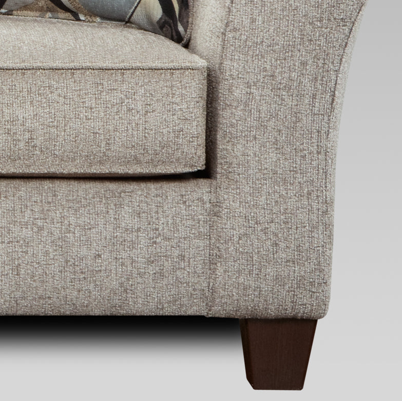 Camero Fabric Pillowback 2-Piece Living Room Set, Sofa and Loveseat, Gray