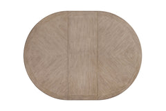 Round Expandable Table With 4 Ladderback Chairs and a Glass Front Sever