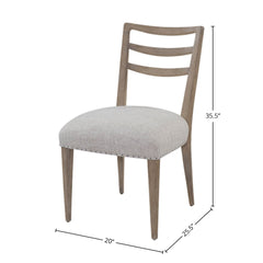 Ladderback Side Dining Chair is Sand Colored Finish Set of 2