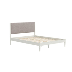 Feeney Rubberwood Platform Bed, Cream White, Queen