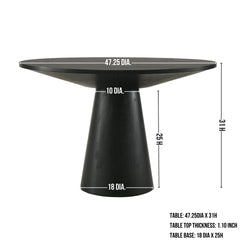 Corff 5-Piece Round Dining Set, Pedestal Dining Table with 4 Boucle Chairs