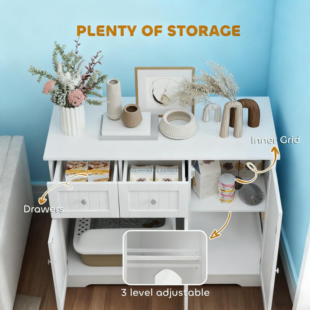 39" x 18" x 31.5  Cat Litter Box Enclosure with Drawers