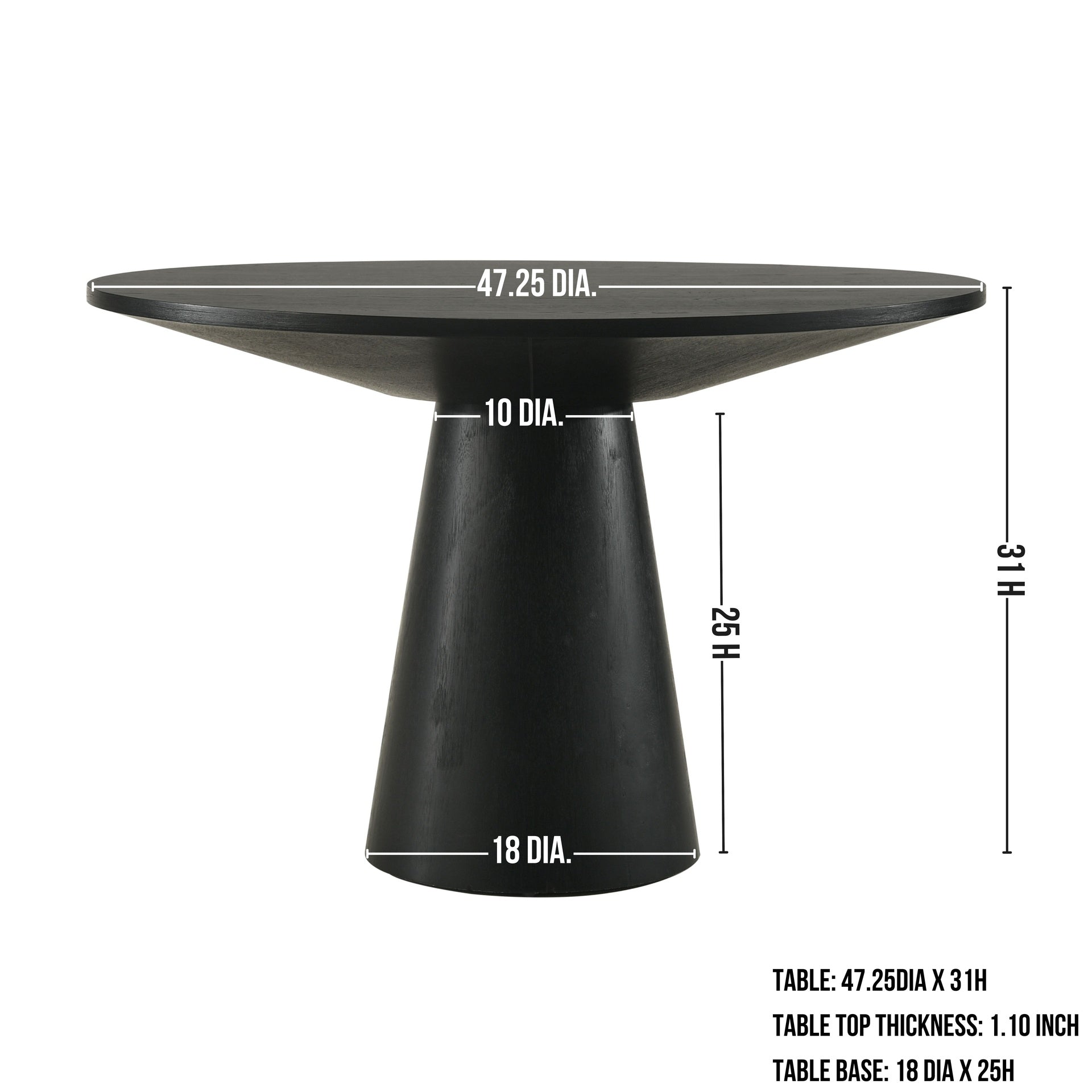 Corff 5-Piece Round Dining Set, Pedestal Dining Table with 4 Boucle Chairs