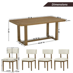Andus 5-Piece Dining Set, Trestle Dining Table with 4 Stylish Chairs, Light Oak