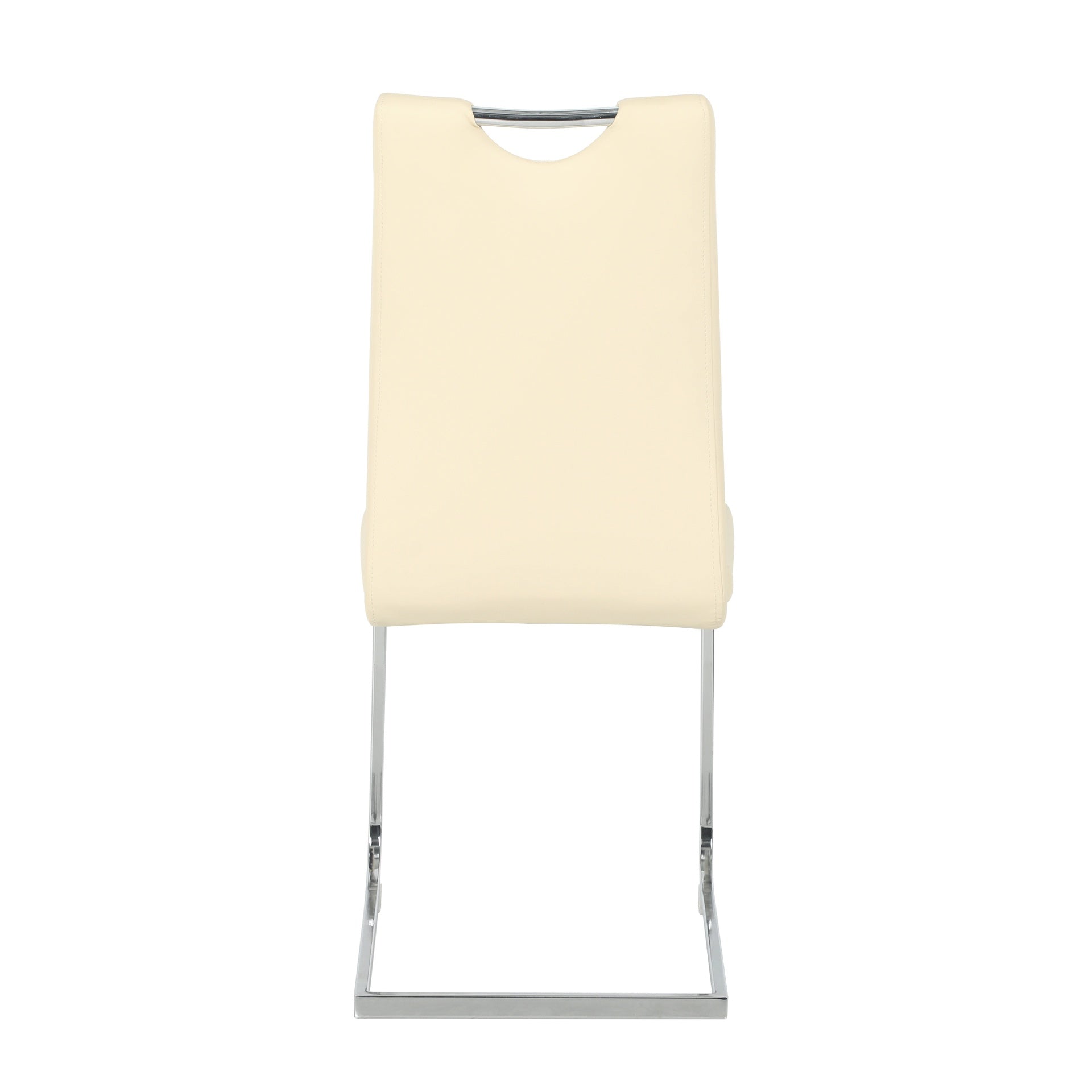 Modern Light Yellow PU dining chair living room chair upholstered chair, electroplated metal chair leg design, kitchen, living room, bedroom, dining room side chair  (Set of 2)