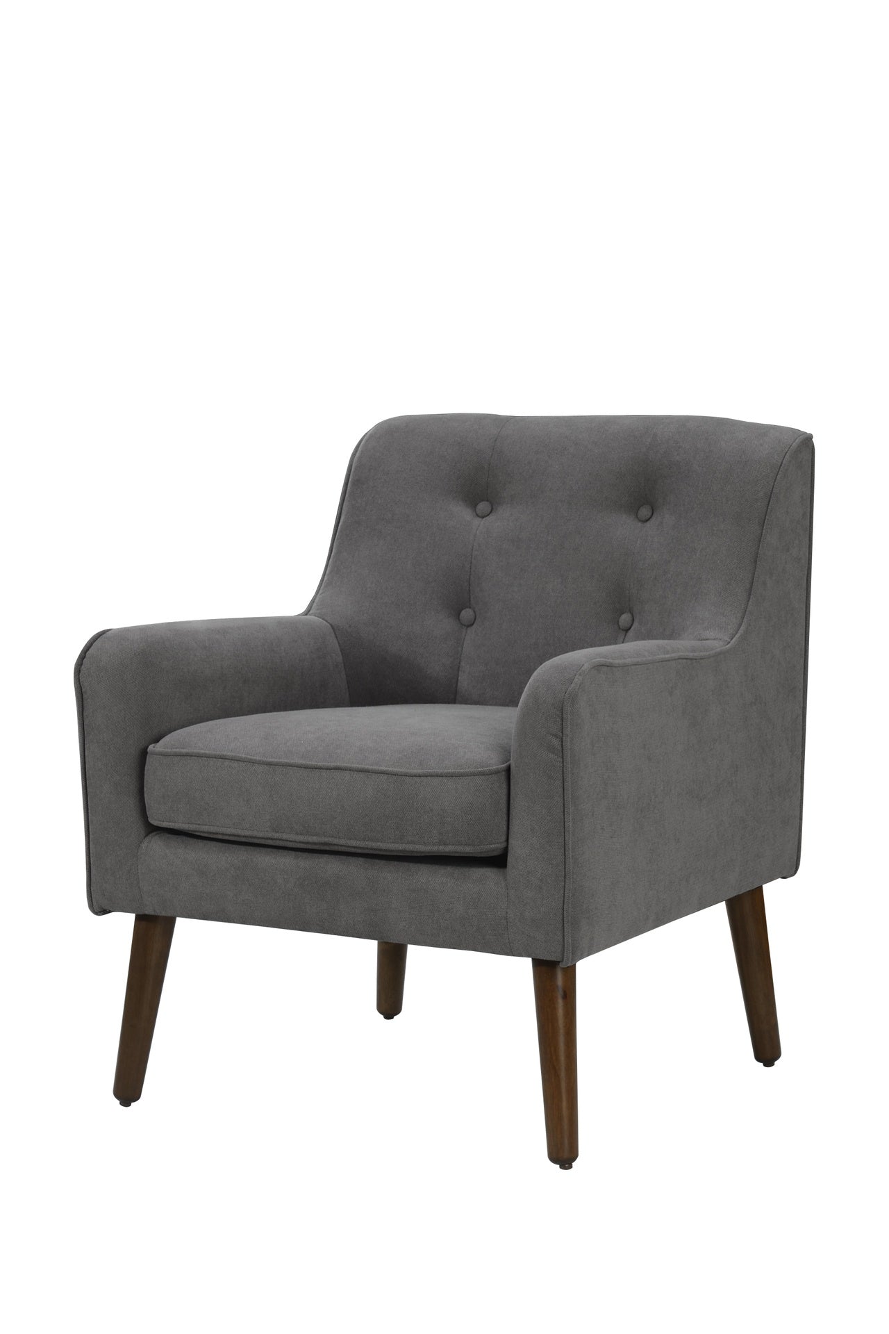 Ryder 25" Mid Century Modern Gray Woven Fabric Tufted Armchair