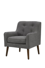 Ryder 25" Mid Century Modern Gray Woven Fabric Tufted Armchair