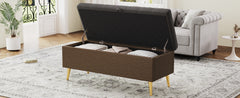 Modern Storage Ottoman Bench Upholstered Bedroom Bench Entryway Storage Ottoman Tufted Ottoman Bench for Living Room, Bedroom and Entryway, Grey