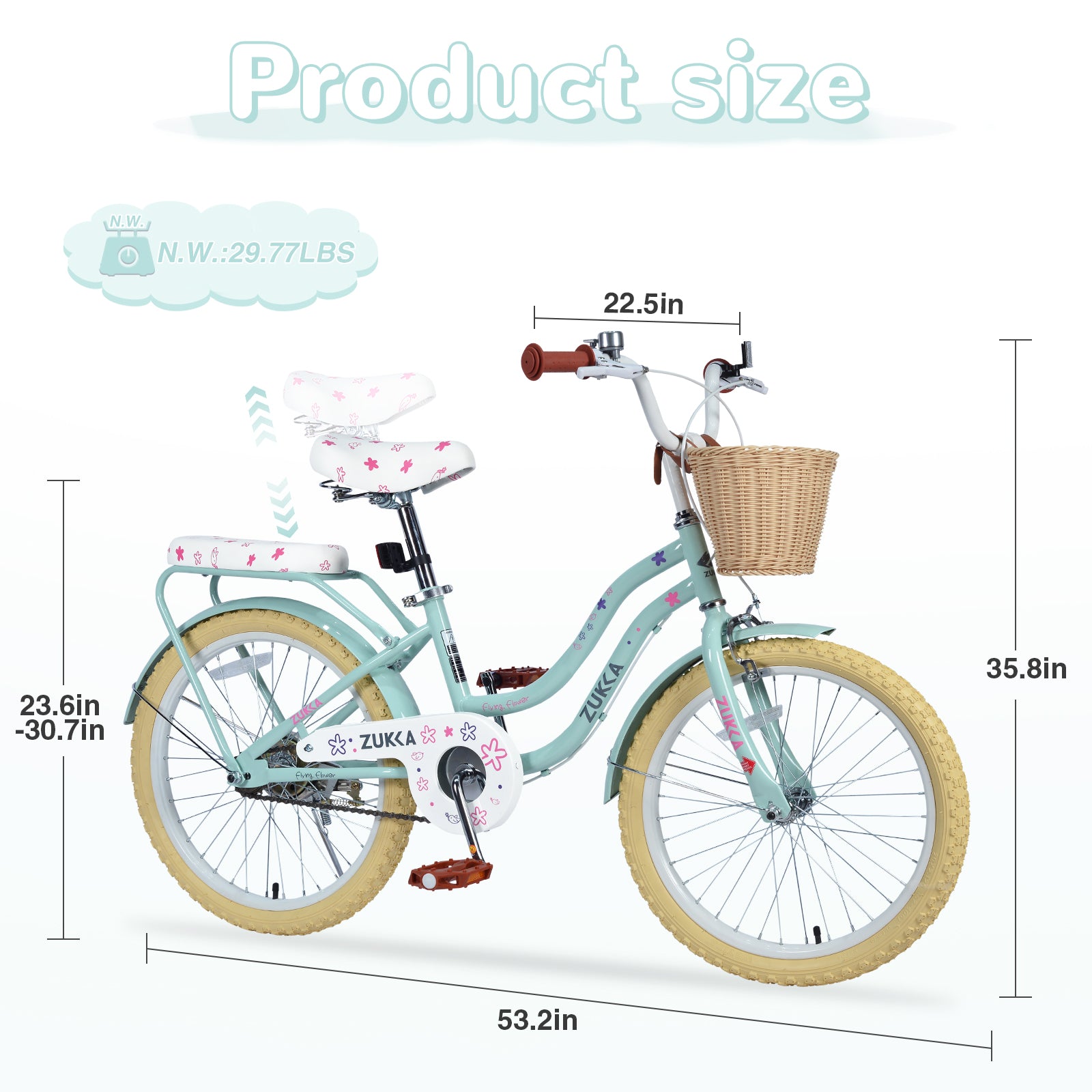 Multiple Colors,Girls Bike with Basket for 7-10 Years Old Kids,20 inch  wheel ,No Training Wheels Included