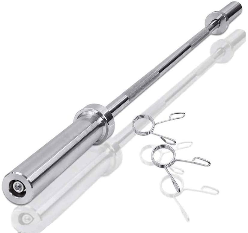 Barbell Bar for 2" Olympic Plates, Home Gym Weightlifting Bar 4Ft Solid Chrome Weight Bar Fitness Training Curl Barbell