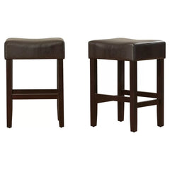 Set of 2, 26.75" Backless Faux Leather Counter Height Barstool