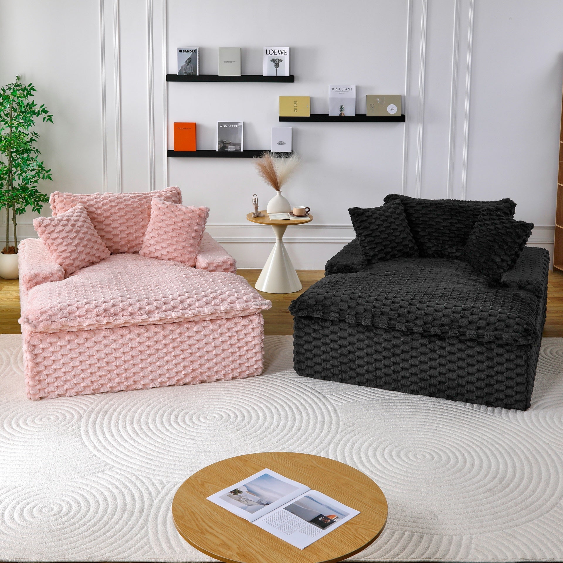 51 - inch Comfort - bearing Sofa: Two Pillows and One Backrest, Suitable for Multiple Scenarios in Bedrooms and Living Rooms