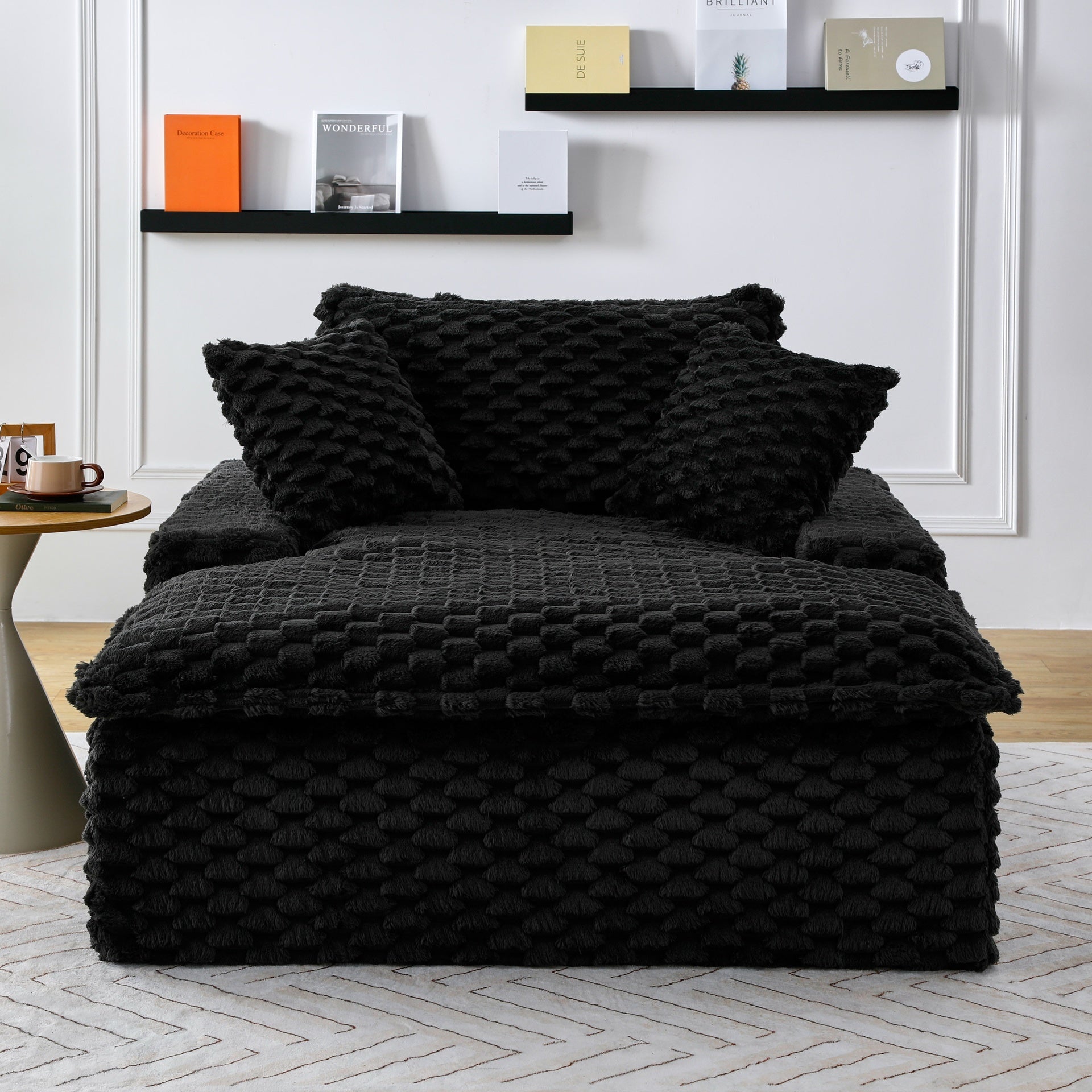 51 - inch Comfort - bearing Sofa: Two Pillows and One Backrest, Suitable for Multiple Scenarios in Bedrooms and Living Rooms